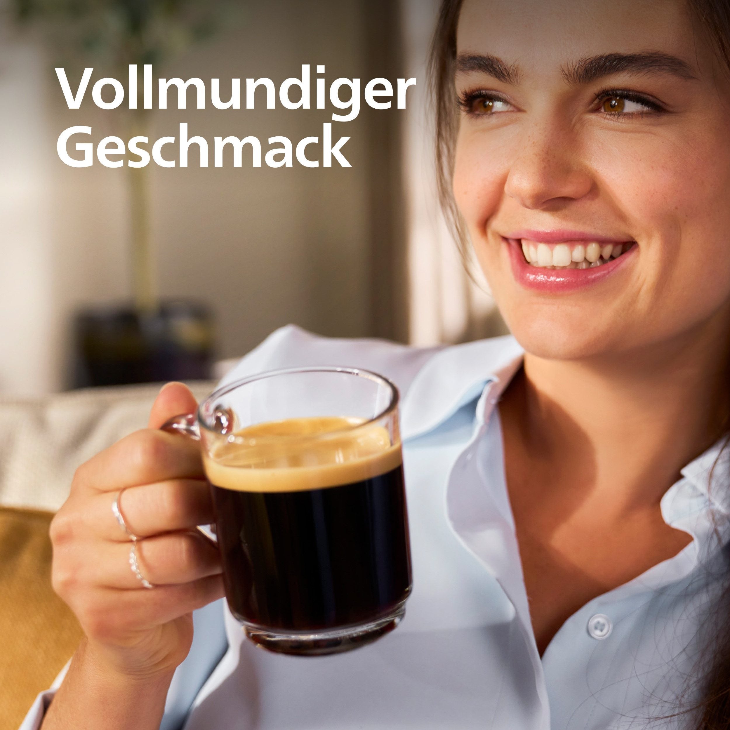 Philips Kaffeevollautomat EP5447/90 Serie 5400 | LatteGo Milchsystem | 12 Kaffeespezialitäten | Keramikmahlwerk | Schwarz/Chrom