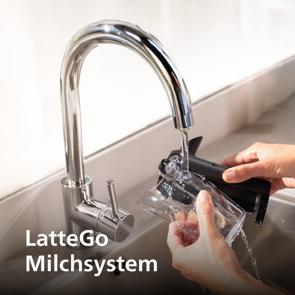 Philips Kaffeevollautomat EP5447/90 Serie 5400 | LatteGo Milchsystem | 12 Kaffeespezialitäten | Keramikmahlwerk | Schwarz/Chrom